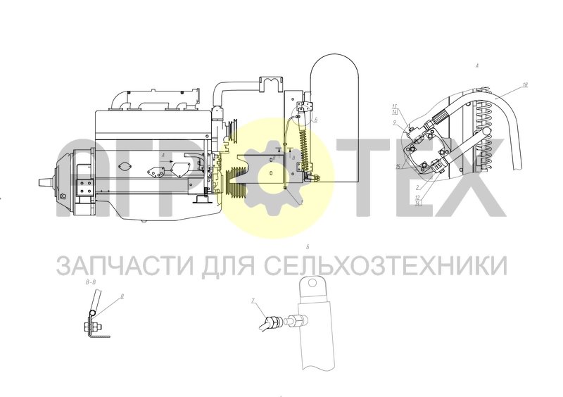 Чертеж Гидросистема установки двигателя (РСМ-5.09.14.000)